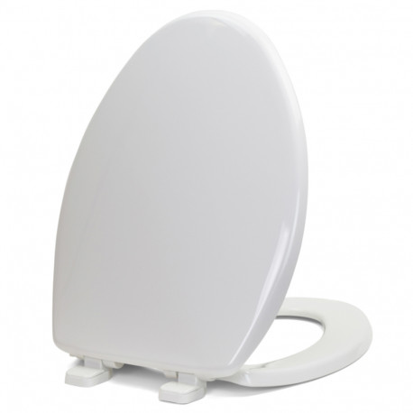 Bemis 7300SL (White) Hospitality Plastic Soft-Close Elongated Toilet Seat Bemis